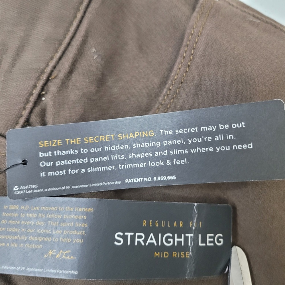 Lee Perfectly Fit Shapes Straight Leg‎ Pants Woodspice Medium 12 Mid Rise TAG - Picture 8 of 12